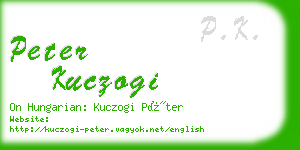 peter kuczogi business card